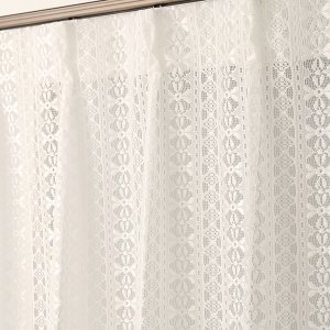 画像7: レトロ調 花柄 ストライプ柄のレースカーテン 4266オフホワイトNL　オーダーカーテン仕様　1窓単位【受注生産A】