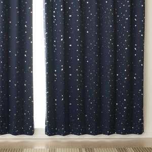 画像4: 形状記憶加工つき 星柄箔プリント1級遮光カーテン 規格サイズ 【受注生産A】