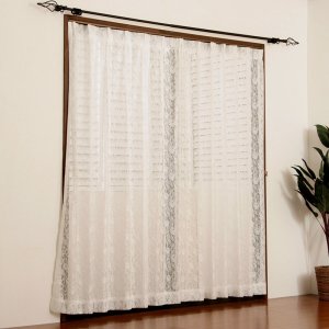 画像3: エレガントな花柄レースカーテン 4187オフホワイト　オーダーカーテン仕様　1窓単位【受注生産A】