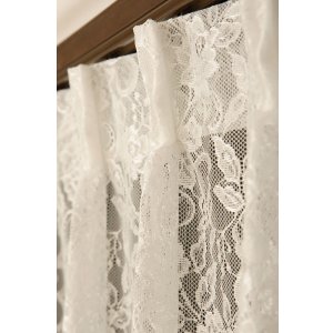 画像5: エレガントな花柄レースカーテン 4187オフホワイト　オーダーカーテン仕様　1窓単位【受注生産A】