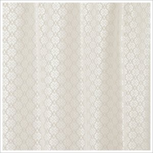 画像2: 光沢のある小花柄レースカーテン 4221オフホワイト　規格サイズ【受注生産A】