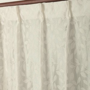 画像4: ★送料無料 レースカーテン ミラー アウトレット 昼間外から見えにくい リーフ柄 葉っぱ柄 ミラーレースカーテン ミラーカーテン 4256オフホワイト 幅100cm2枚組・幅150cm2枚組・幅200cm1枚入り【在庫品】