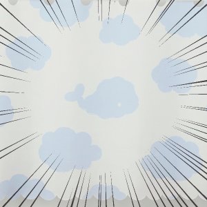 画像6: ★カフェカーテン 雲柄プリント 水色 良く透けるボイル生地 2493雲柄プリントBL 子供部屋 巾(幅)145×高さ45・70cm丈 1枚入【在庫品】メール便可(1枚まで)