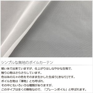 画像2: ★送料無料 カフェカーテン レース プレーンボイル 裾トリムつき 外が見える 細長い 極細 縦長窓 小窓 4189オフホワイト おしゃれ 巾(幅)42cm 1枚入【在庫品】メール便可(1枚まで)