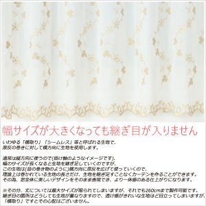 画像5: 継ぎ目が入らない2倍ヒダオーダーカーテン つた花柄と裾エバ柄の刺繍ボイルレースカーテン「シャングリラ」 4291　オーダーカーテン仕様　1窓単位【受注生産A】