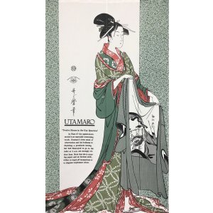 画像2: ★値下げ のれん 3166「立姿」 巾85×高さ150cm【在庫品】 ノレン 暖簾 喜多川歌麿 浮世絵 青楼十二時 卯の刻 メール便可(1枚まで)