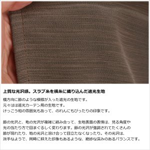 画像4: ★送料無料 のれん 遮光1級 遮光3級 防炎加工 間仕切り 目隠し 無地 厚手 おしゃれ 5162 上質な光沢感 スラブ生地 1枚入 巾(幅)85cm×90cm丈 120cm丈 150cm丈 170cm丈 【在庫品】1級遮光 3級遮光 遮熱 断熱 ショート ロング 短い 長い