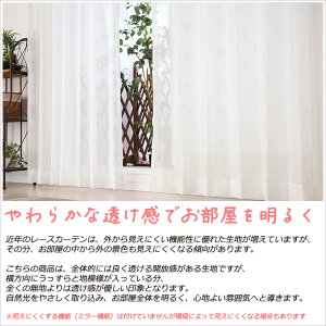 画像4: レースカーテン ボイル トレリス調 刺繍 ホワイト 4335 ホワイト「エイル」オーダーカーテン仕様 1窓単位【受注生産A】