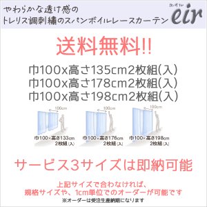 画像2: ★送料無料 即納サービスサイズ レースカーテン ボイル トレリス調 刺繍 ホワイト 4335 「エイル」エレガント 既製品 巾(幅)100cm2枚組(入) 【在庫品】 17l