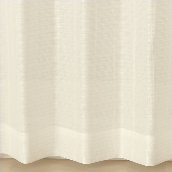 画像5: 昼間外から見えにくい ストライプ&二色ボーダーミラーレースカーテン4137アイボリー イージーオーダー 1枚入り【受注生産A】 (5)