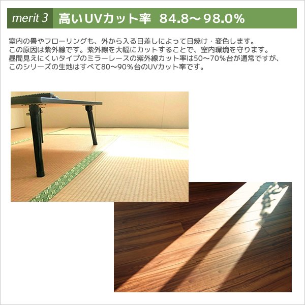 画像5: 夜も見えにくい断熱UVカットミラーレースカーテン ロフティーズ イージーオーダー 1枚入り【受注生産A】 (5)