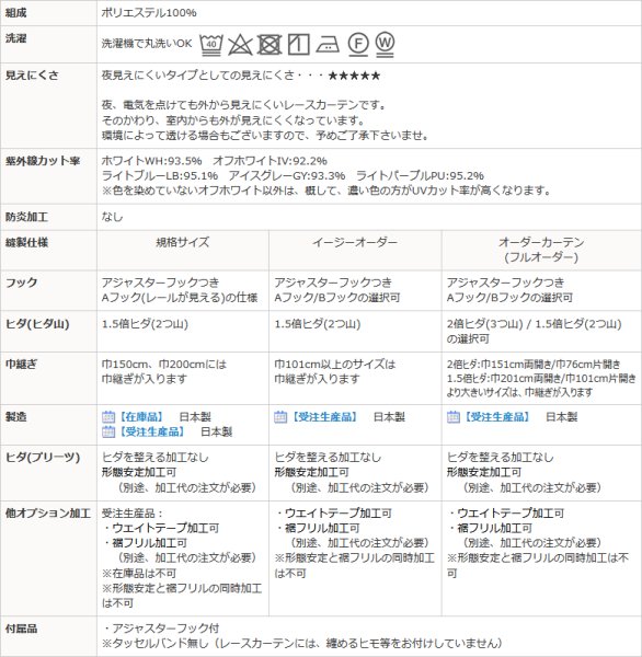 画像16: 【送料無料】ふわふわレースカーテン『ピクシー』4112 夜でも外から見えにくい UVカット イージーオーダー 1枚入り【受注生産A】 (16)