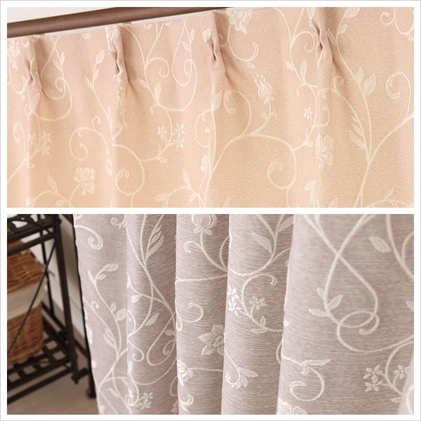 画像5: 「カーテン生地のみ販売」さりげなく光るつた柄ジャガードカーテン5242 生地巾約150cm 【1cm単位の価格です】 (5)