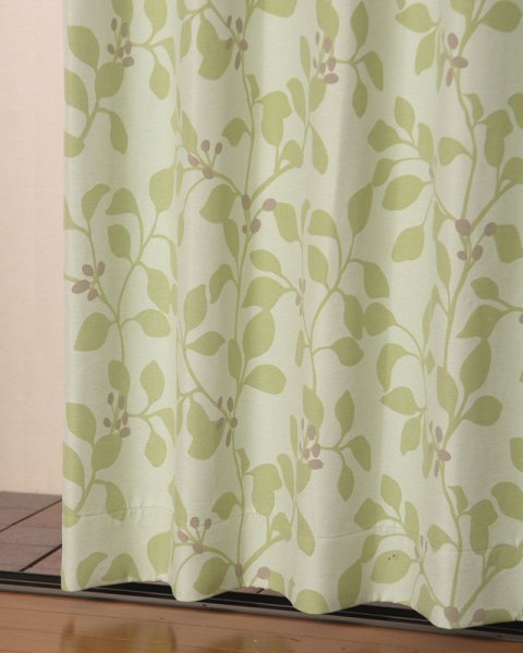 画像4: 形状記憶リーフ柄プリント1級遮光カーテン5195 イージーオーダー 1枚入り 【受注生産A】 (4)