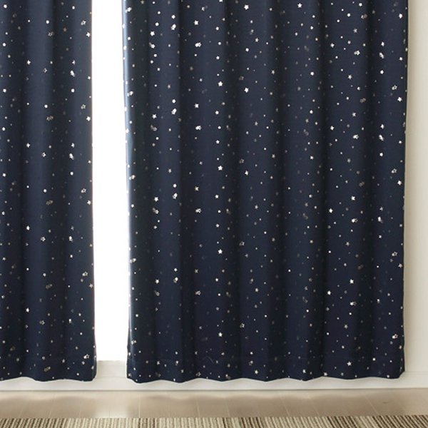 画像4: 形状記憶加工つき 星柄箔プリント1級遮光カーテン 規格サイズ 【受注生産A】 (4)
