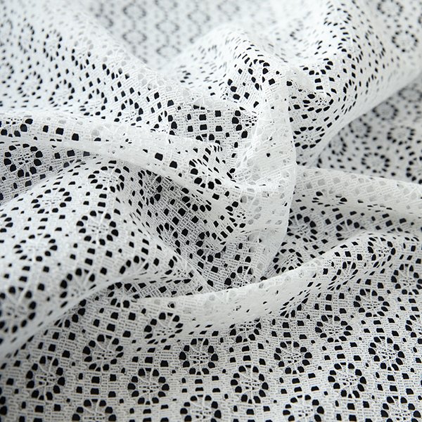 画像7: 小花柄モチーフドット柄のレースカーテン 4316ホワイト　イージーオーダー　1枚入り【受注生産A】 (7)