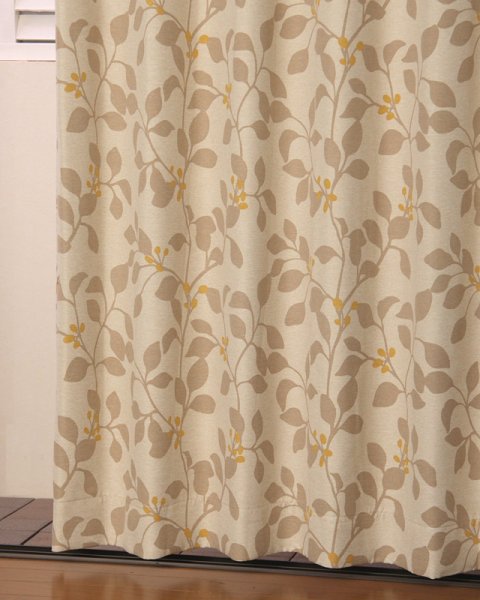 画像3: 形状記憶リーフ柄プリント1級遮光カーテン5195 イージーオーダー 1枚入り 【受注生産A】 (3)