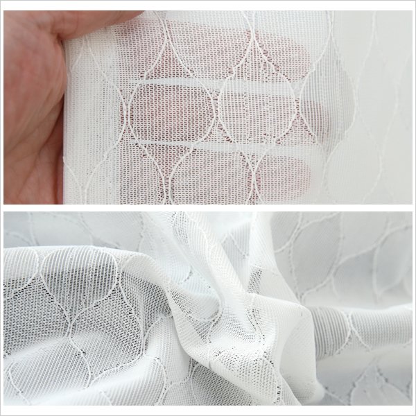 画像7: 昼間外から見えにくい しずく格子柄 幾何学模様ミラーレースカーテン「シャーベ」4303グレー オーダーカーテン仕様 1窓単位【受注生産A】 (7)