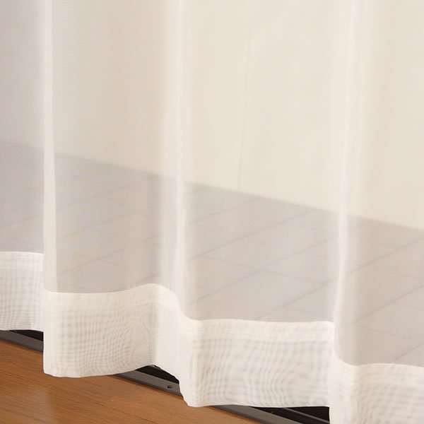 画像5: 防炎加工つきプレーンボイルレースカーテン4189オフホワイト　イージーオーダー　1枚入り【受注生産A】 (5)