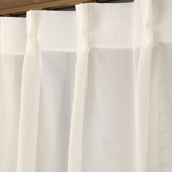 画像3: 防炎加工つきプレーンボイルレースカーテン4189オフホワイト　イージーオーダー　1枚入り【受注生産A】 (3)
