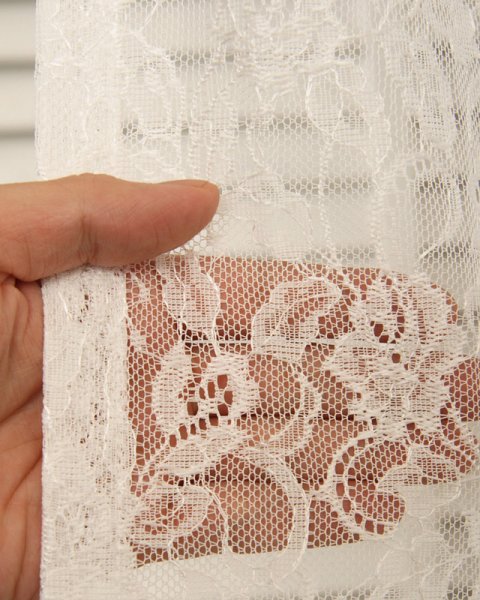 画像4: 「カーテン生地のみ販売」　エレガントな花柄レースカーテン 4187オフホワイト　生地巾約150cm 【1cm単位の価格です】 (4)