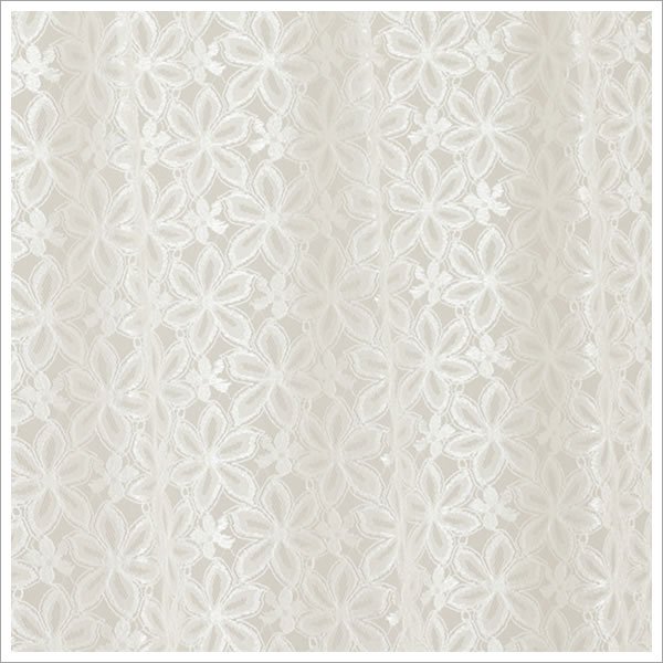 画像3: 「カーテン生地のみ販売」　光沢のある花柄レースカーテン 4222オフホワイト　生地巾約150cm 【1cm単位の価格です】 (3)