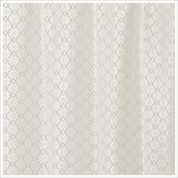 画像2: 光沢のある小花柄レースカーテン 4221オフホワイト　規格サイズ【受注生産A】 (2)