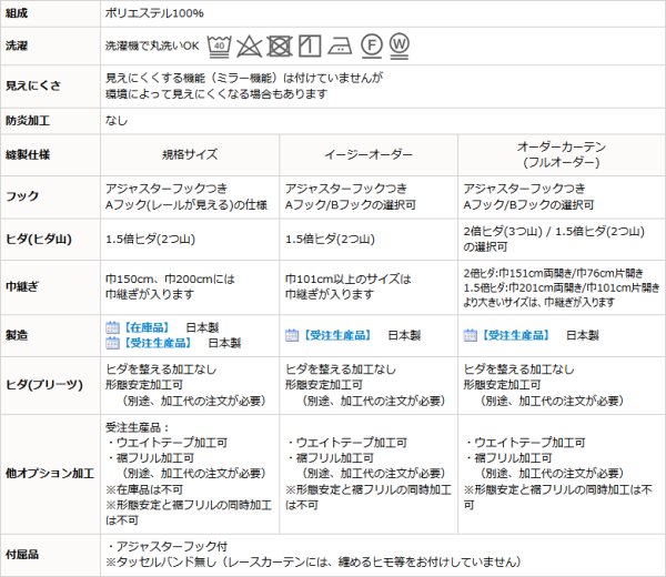 画像11: 光沢のある花柄レースカーテン 4222オフホワイト　オーダーカーテン仕様　1窓単位【受注生産A】 (11)