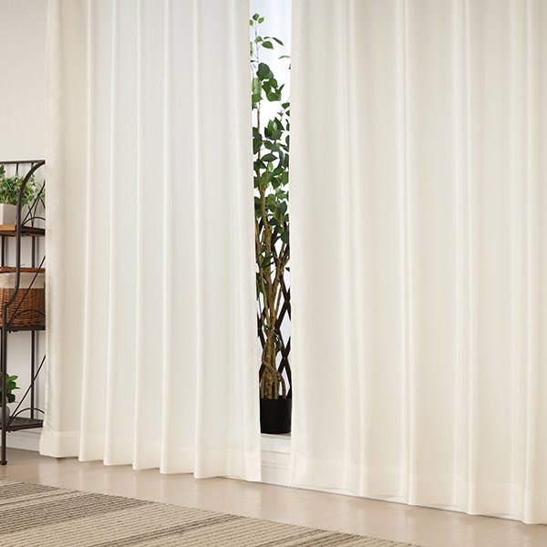 画像4: 「カーテン生地のみ販売」レースカーテン ミラー ボイル 夜も外から見えない 撥水 はっ水 光沢のある 斜め格子柄 4295ホワイト シャワーカーテンとしても 生地巾約150cm 【1cm単位の価格です】 (4)